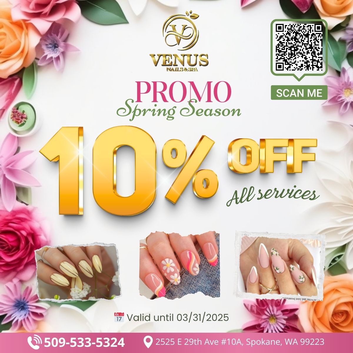 Welcome Spring 2025 with a Special Promotion at Venus Nails & Spa!
